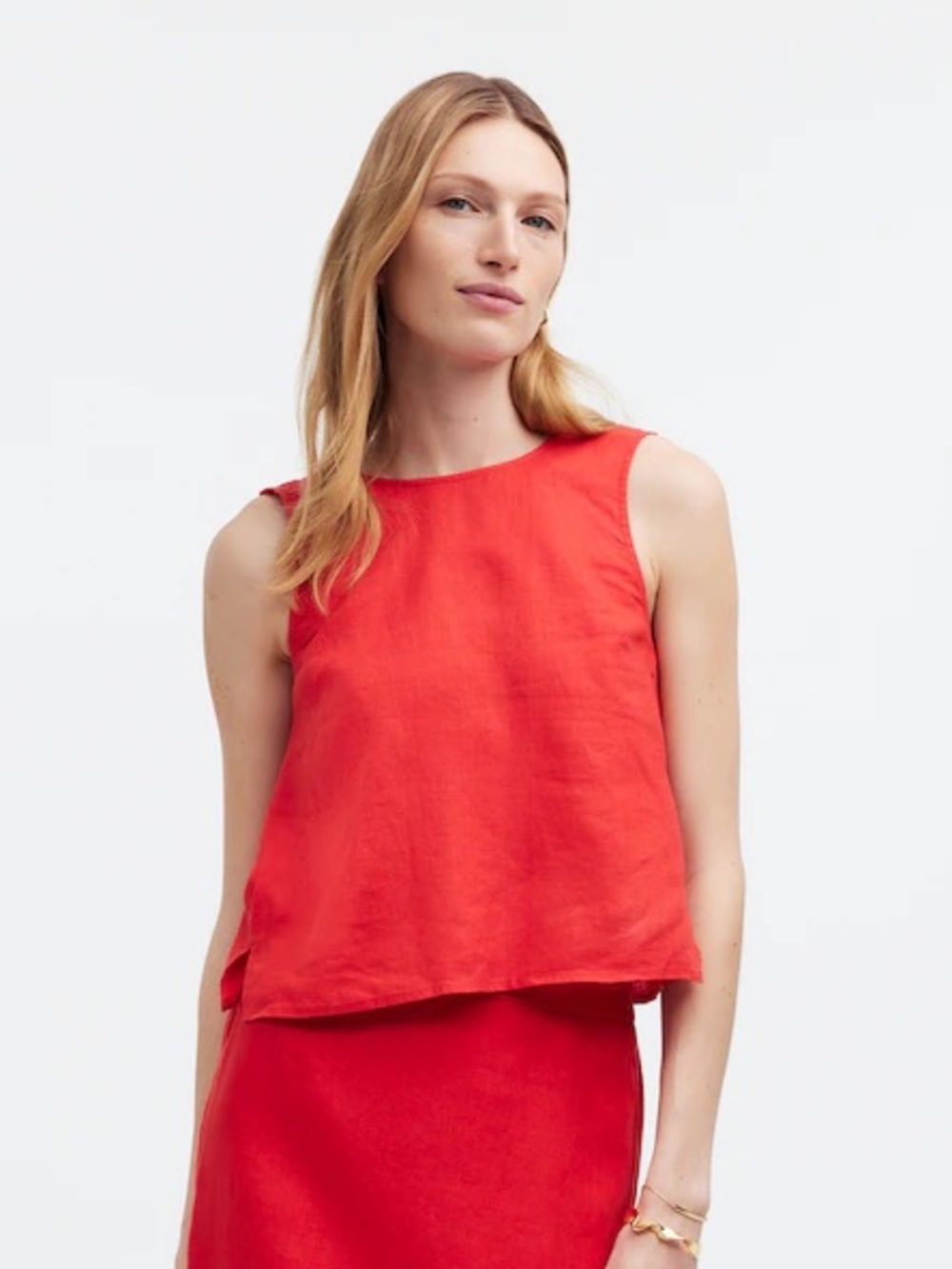 Madewell Tie-Back Scoopneck Top in 100% Linen